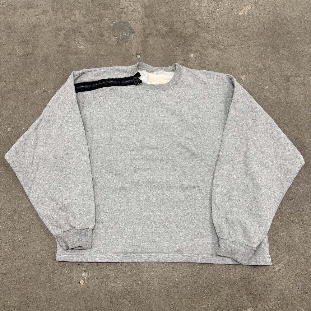 RACHEL COMEY OVERSIZED ZIPPER CREWNECK PULLOVER SWEATSHIRT GREY XL